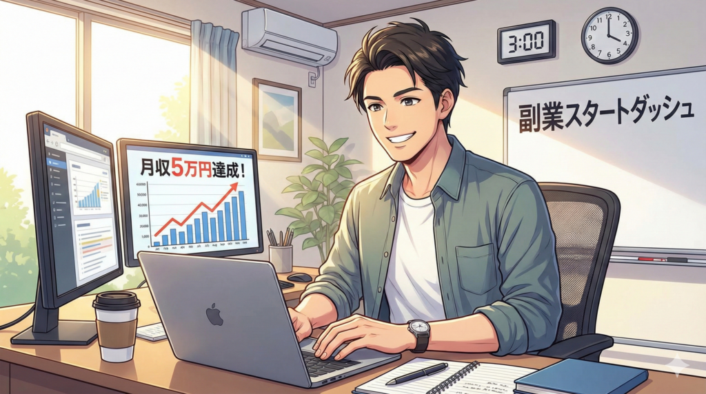 自己投資タスク2：副業スタートダッシュ―休日3時間で月5万円