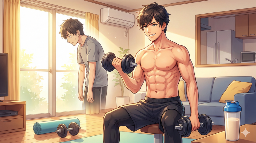 30代で筋トレを始めて人生変わった話｜自宅で週2回、ジムなしで体が変わる方法