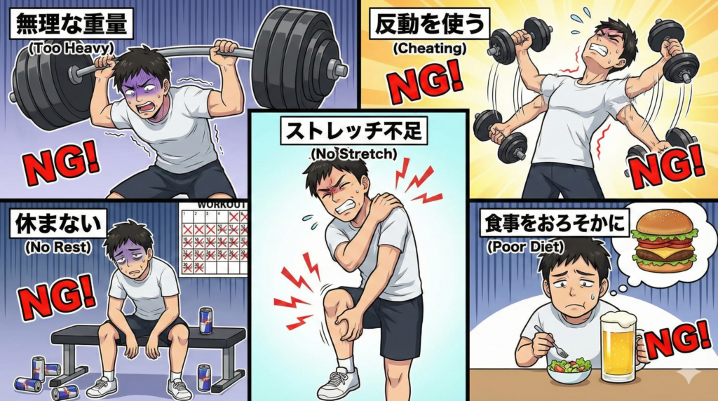 30代の筋トレで絶対やってはいけないNG行動5つ