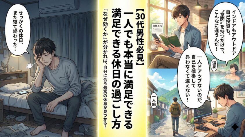 【カテゴリ別】30代男性が一人でも本当に満足できる休日の過ごし方