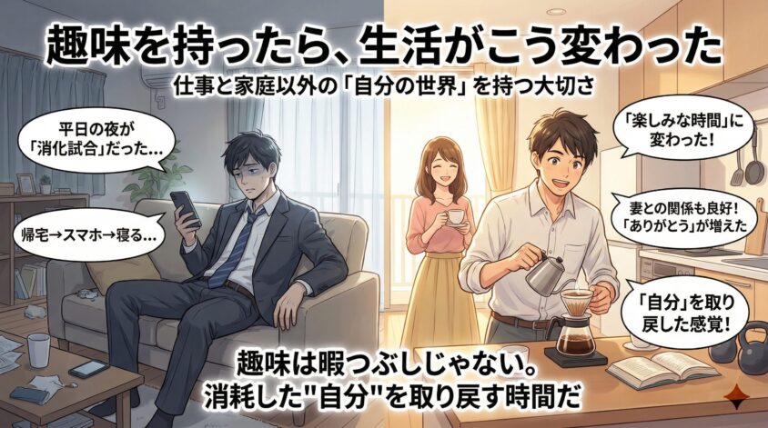趣味を持ったら、生活がこう変わった