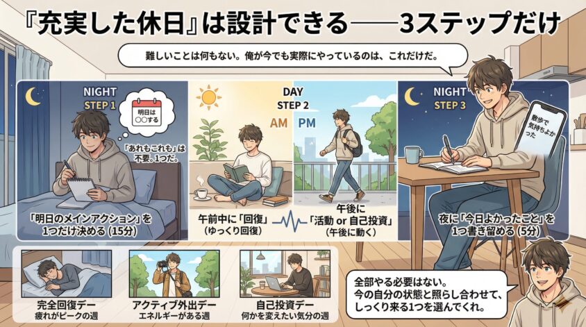 「充実した休日」は設計できる——3ステップだけ