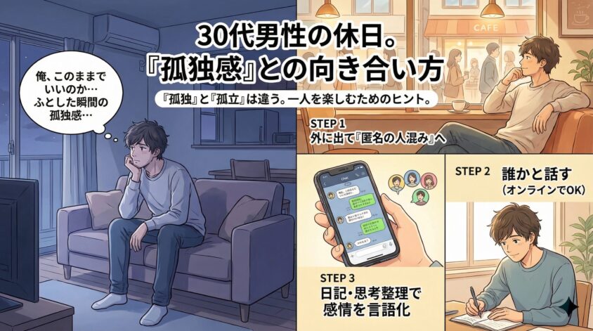 30代男性が一人休日に感じる「孤独感」とどう向き合うか