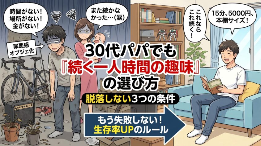 30代パパでも「続く一人時間の趣味」の選び方──脱落しない3つの条件