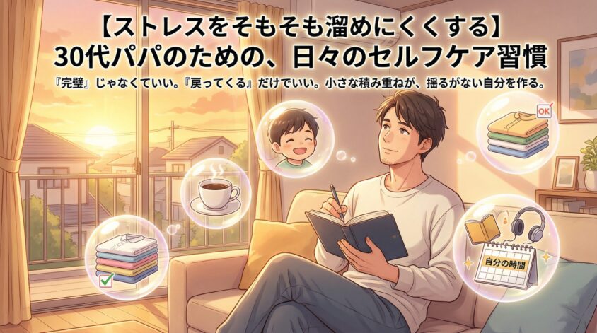 【ストレスをそもそも溜めにくくする】30代パパが続けやすい日々のセルフケア習慣3つ