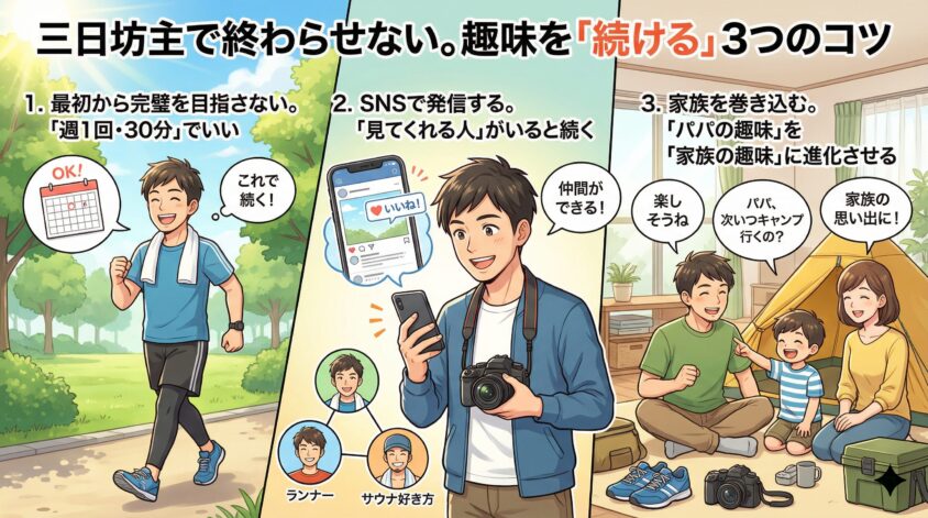 三日坊主で終わらせない。趣味を「続ける」3つのコツ