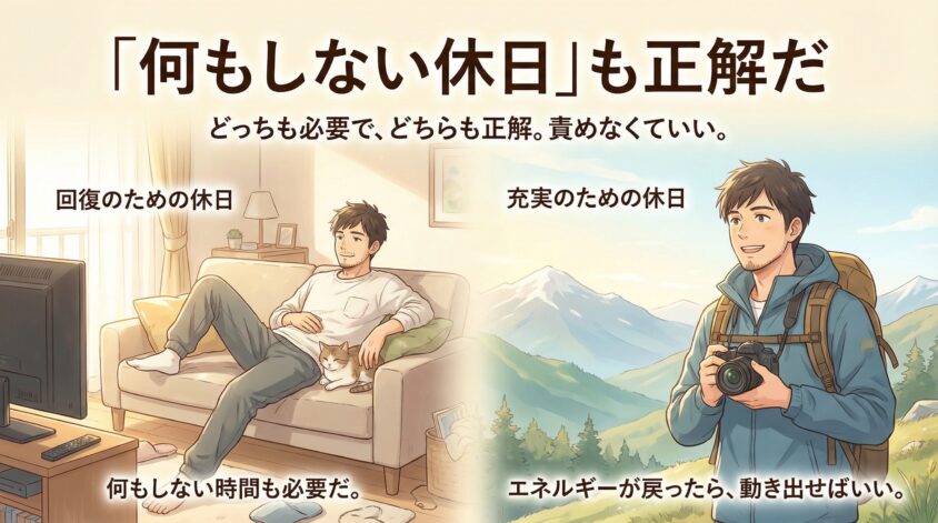 最初に言っておく——「何もしない休日」も正解だ