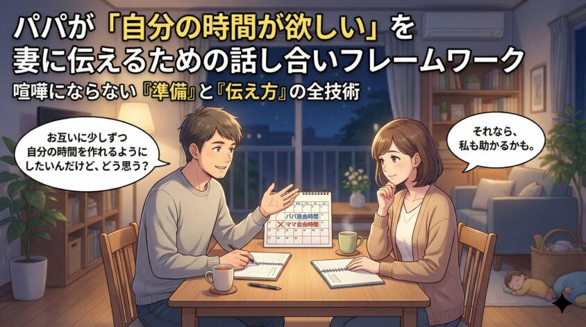パパが「自分の時間が欲しい」を妻に伝えるための話し合いフレームワーク