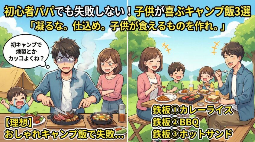 初心者パパでも失敗しない！子供が喜ぶキャンプ飯3選