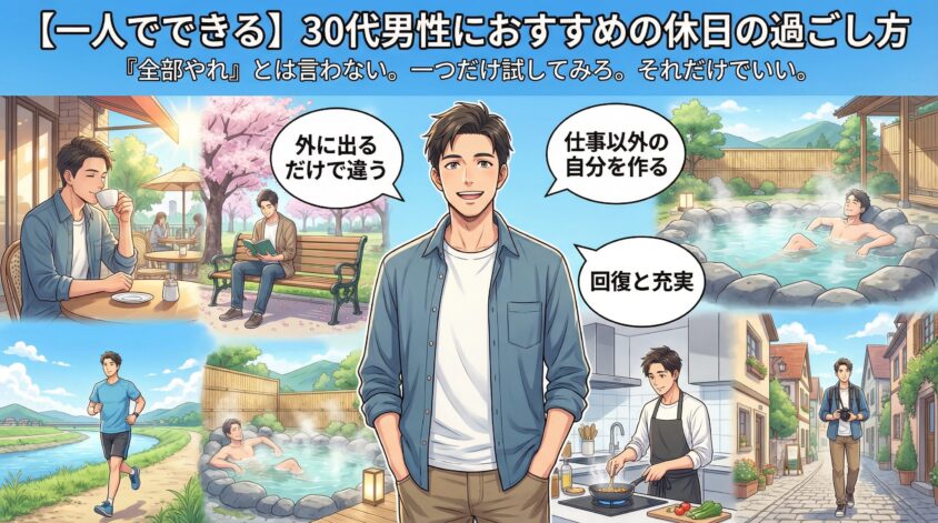 【一人でできる】30代男性におすすめの休日の過ごし方7選