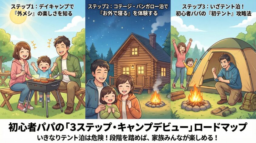 初心者パパの「3ステップ・キャンプデビュー」ロードマップ