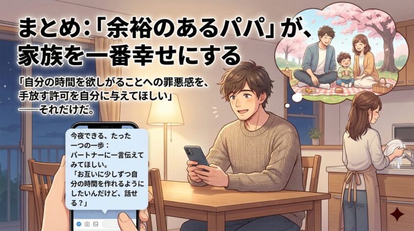 まとめ：「余裕のあるパパ」が、家族を一番幸せにする