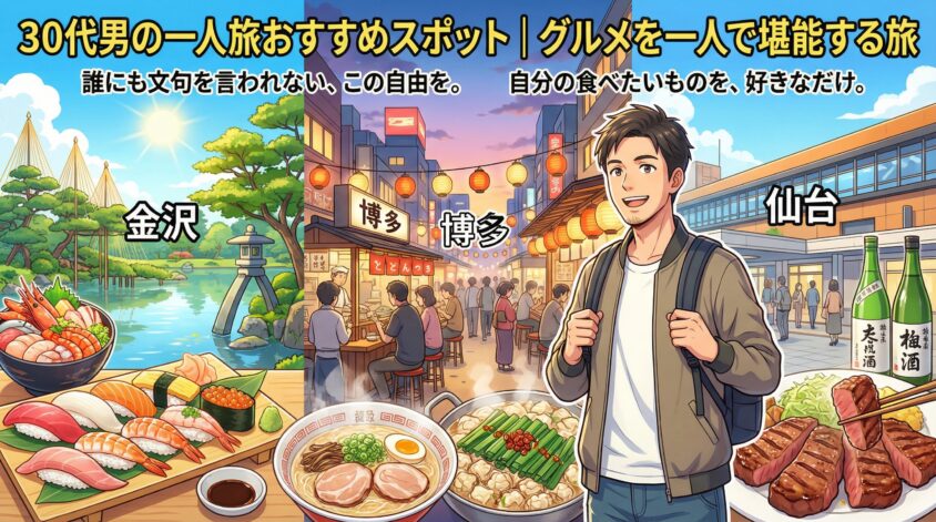 30代男の一人旅おすすめスポット|グルメを一人で堪能する旅