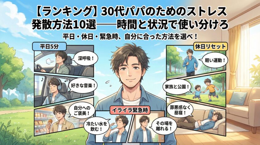 【ランキング】30代パパのためのストレス発散方法10選——時間と状況で使い分けろ