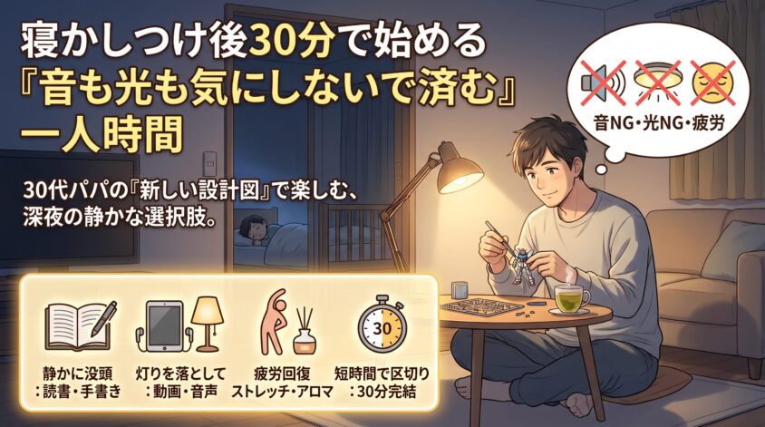 寝かしつけ後30分で始める「音も光も気にしないで済む」一人時間