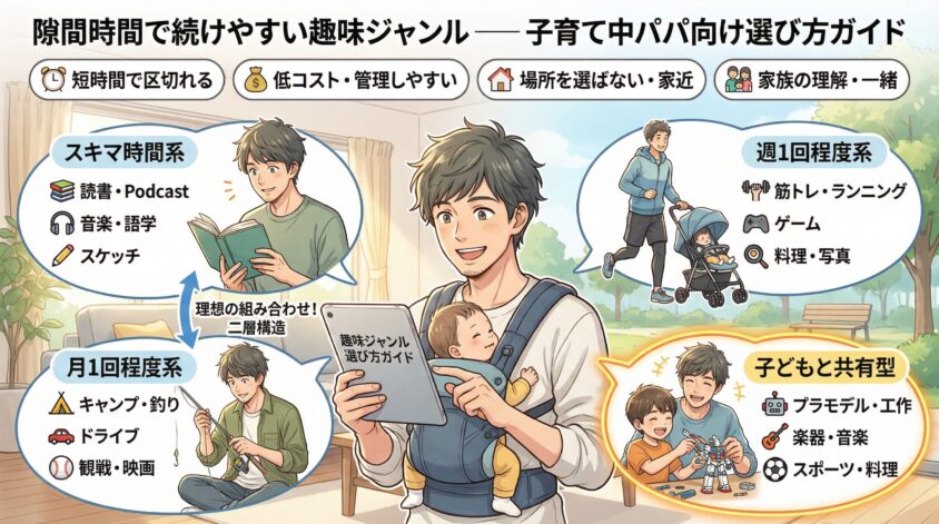 隙間時間で続けやすい趣味ジャンル──子育て中パパ向け選び方ガイド